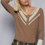 A Little Crochet Lace Accent Long Sleeve