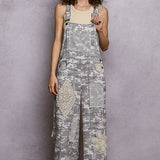 Almond Camo Patchwork Mix Overalls