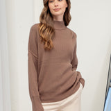Mock Neck Rib Sweater