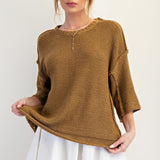 Half Sleeve Knitted Boxy Sweater