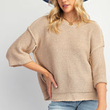 Half Sleeve Knitted Boxy Sweater
