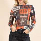 Western Rodeo Sheer Mesh L/S