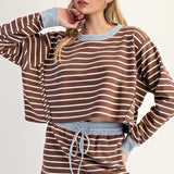 Coffee Date Striped Skirt + Pullover Set