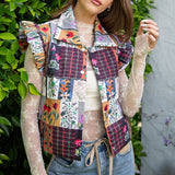Rustic Garden Patchwork Puffer Vest