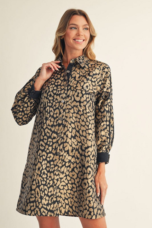 Black + Gold Metallic Leo Button Down Dress – The Red Raccoon Black + Gold Metallic Leo Button Down Dress – The Red Raccoon