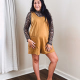 Washed Mocha Romper with Adjustable Buckle Strap