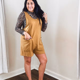 Washed Mocha Romper with Adjustable Buckle Strap