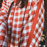 Orange + Blue Quilted Jacket