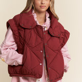 Wine Diamond Quilted Vest