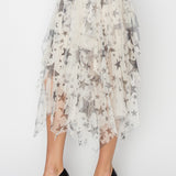 Black Star Printed Mesh Skirt