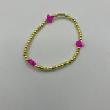 3 CROSS HOT PINK GOLD BRACELET