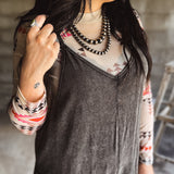 Washed Black Side Pocket Adjustable Strap Jumpsuit