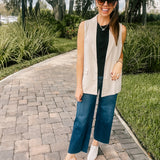 Cream Woven Blazer Vest