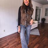 Latte Printed Tie Front Vest