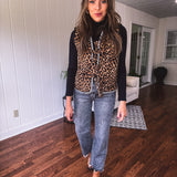 Latte Printed Tie Front Vest