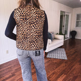 Latte Printed Tie Front Vest