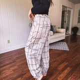 Mushroom Plaid Mineral Wash Pant