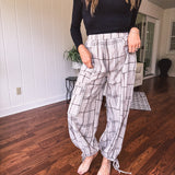Mushroom Plaid Mineral Wash Pant
