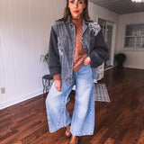 Charcoal Lined in Lace Boho Jacket
