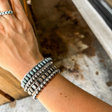 Silver Rectangle Rope Cuff