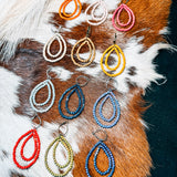 Double Layer Wooden Sparkle Teardrop