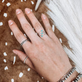 Triple Stone Angle Turquoise Ring