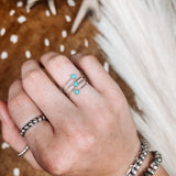 Triple Stone Angle Turquoise Ring