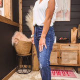 Dark Wash Full Length Straight Denim