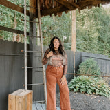 Pumpkin Spice Raw Hem Retro Wide | High Waist