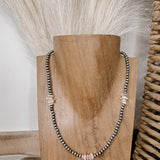 Navajo Pearl + Triple Pink Conch Chippy Necklace