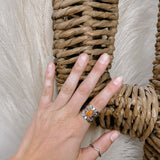 Orange Spiny Oyster Flower Ring