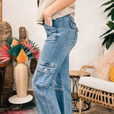 HW Cargo Denim Wide Leg