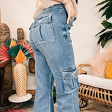 HW Cargo Denim Wide Leg