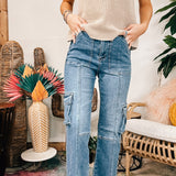 HW Cargo Denim Wide Leg