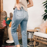 High Rise Release Hem Ankle Straight
