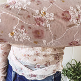 Floral Bouquet Sheer Mesh
