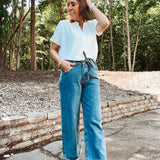 V Neck Dolman with Gathered Shoulder Detail