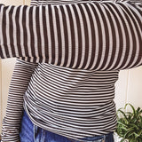 Black & White Stripe Sheer Mesh