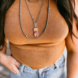 Spiny Oyster Double Drop Statement Toggle Necklace