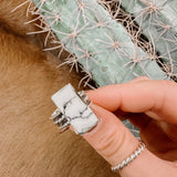 Rope + Dot Ring with Howlite Bar