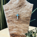 Roses Cross Turquoise Necklace