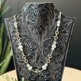 Gold Crystal Simple Statement Necklace