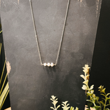 Gold Metal Wire Wrapped Freshwater Pearl Necklace