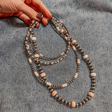 8mm Pink Conch + Sterling Silver Pearl Necklace | 20"