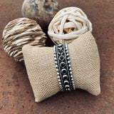 Onyx Triple Ball Inlay Rope Cuff