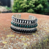 Onyx + SS Multi Stone Cuff