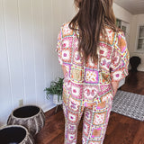Cream Multi Paisley Scarf Button Up Blouse