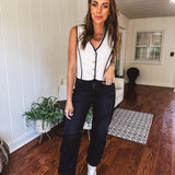 Oatmeal Contrast Edge Button Down Vest