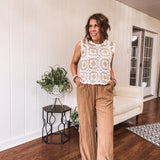 Brown Pleated High Waist Pant