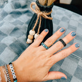 Multi Inlay Turq Stacker Ring